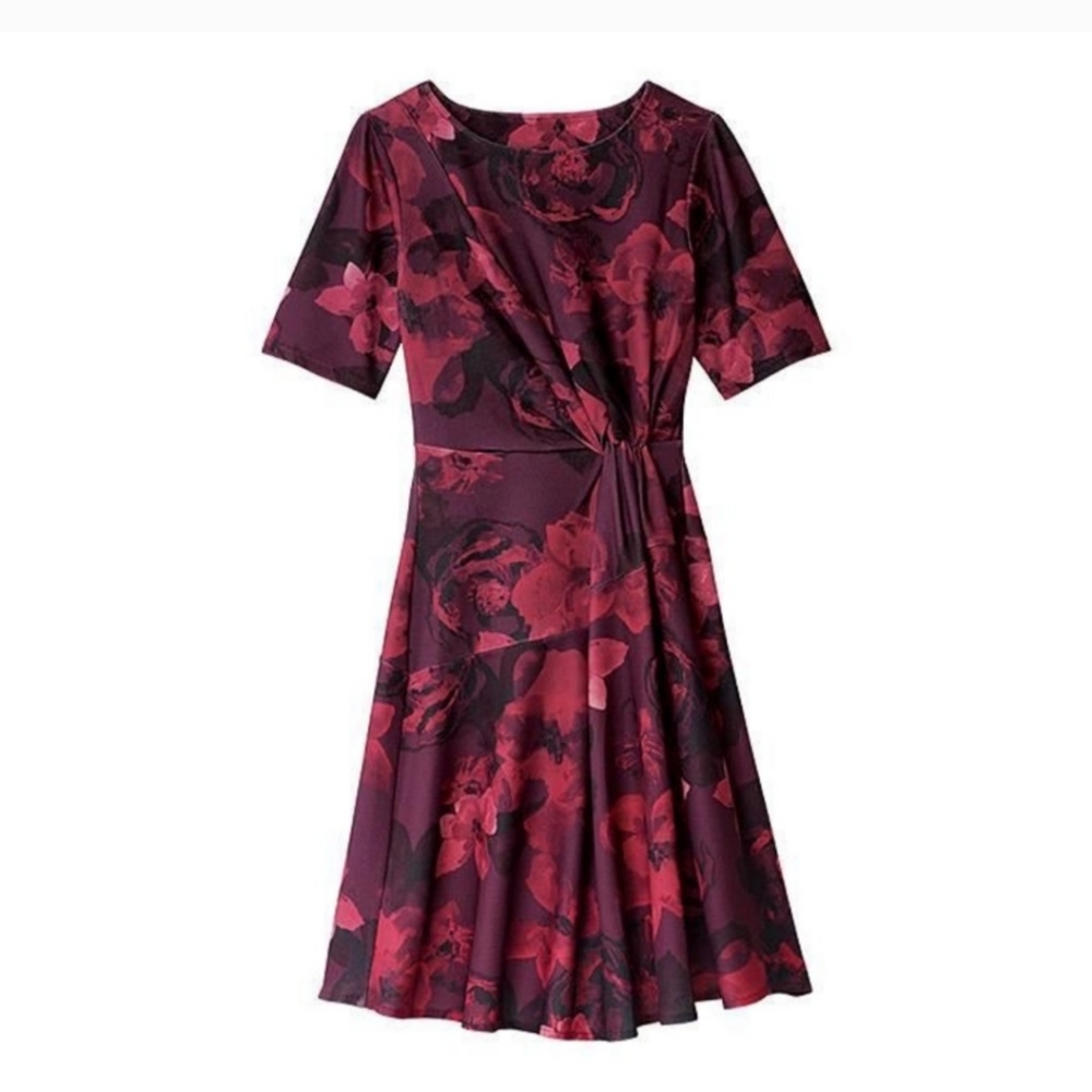 SIGNATURE COLLECTION Rochelle Red Floral Dress Size 1X (18W-20W)